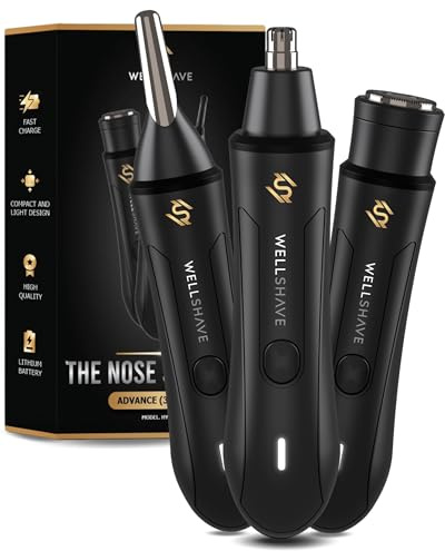 Tondeuse à Poils de Nez Wellshave Rechargeable pour Hommes – Nez et d'Oreilles – Tondeuse Précision pour Sourcils et Poils Indésirables