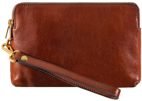 Time Resistance Leder Clutch für Herren – Cognac Braun Organizer Tasche für Herren – Handgelenktasche – Aktentasche Handgefertigt in Italien – Geschenkbox Inklusive