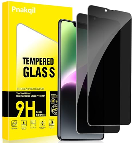 Pnakqil Protector Pantalla de Privacidad para iPhone 14 Cristal Templado,Vidrio Película Antiespia Anti-Spy,Dureza 9H Antiarañazos Sin Burbujas Privacy Screen Protector para iPhone 14,2 Unidades