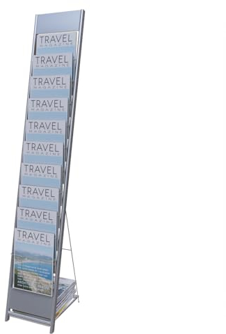 Mecent prospektständer mit 10-Lagen für Empfangsbereich, Büro zeitungsständer,prospekthalter für Handelsausstellungen (A4 Breite)