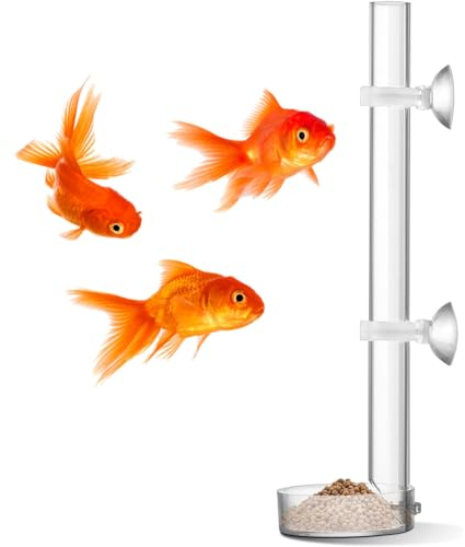 GGUFAY Futterrohr Set für Garnelenfutter aus Premium Laborglas von - Rohr 25 cm und Futterschale 6.5 cm - bruchfestes Glas - Garnelen Aquarium Zubehör Made in Germany