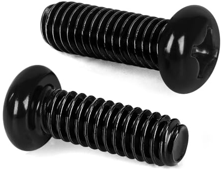 MewuDecor M4 x 10mm Pan Head Machine Screws, Cross Screw, 304 Stainless Steel, Black Finish, 50 PCS