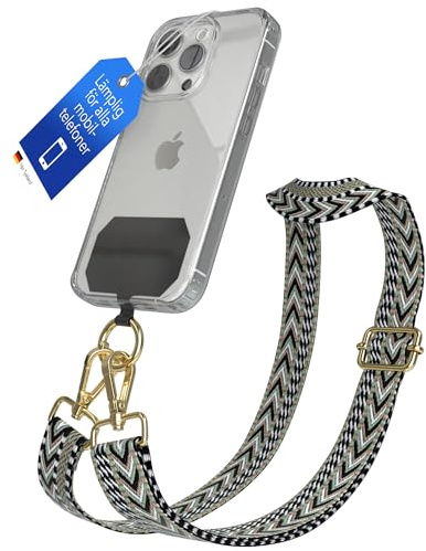 EAZY CASE universellt band för mobiltelefonen lämplig för alla smartphones kedja för att hänga mobilen band när man är på språng rem som kan kombineras med valfritt skal