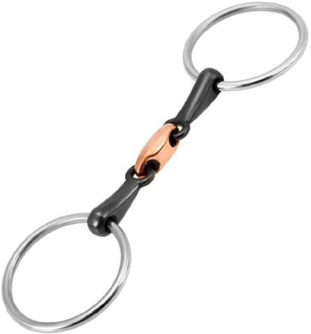 SagaSave Mors à cheval en acier inoxydable, mors de cheval en cuivre pour des heures d'entraînement et de course – 115 mm
