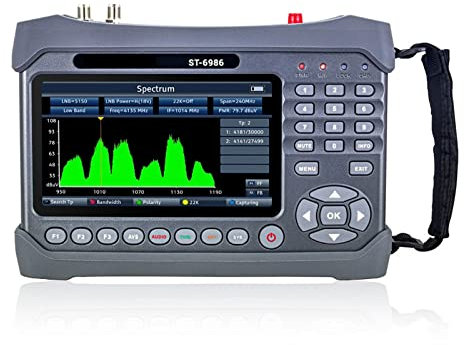 USKI Buscador de satélites ST-6986 Pro DVB-S2/S, DVB-T/T2, DVB-C ST6986 H.265 Hevc Medidor de 10 bits con probador de Fibra óptica ST 6986 Vs WS-6980 ST-5150