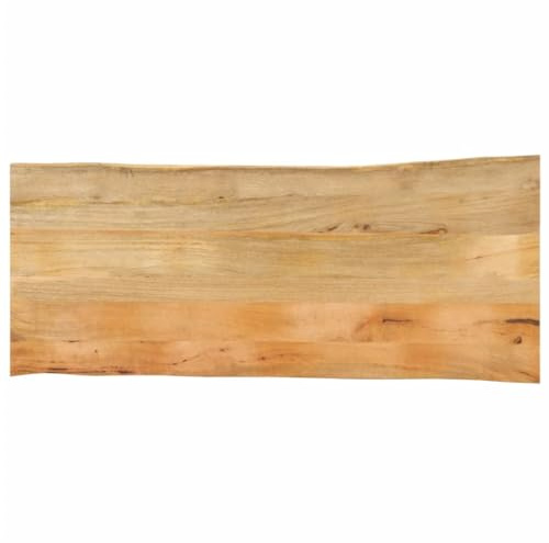 vidaXL Piano Tavolo 140x60x2,5 cm Bordi Vivi in Legno Massello Mango, Piano Sostituzione Tavolo, Piano per Tavolo da Pranzo, Piano d'appoggio