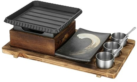 UGCER Barbecue Portable coréen Japonais, Gril de Table au Charbon de Bois, Four à Alcool, poêle à Alcool pour Table à Manger intérieure, Camping,C