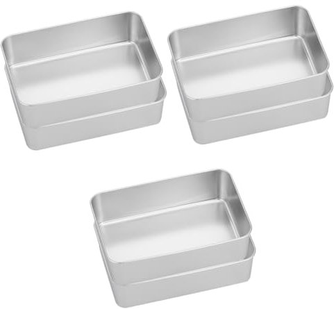 Garneck 6 Pz piatto di tiramisù teglie da forno teglie forno antiaderenti placca da forno vassoi per dolci teglie con coperchi teglia forniture per la cottura tortiere Acciaio inossidabile