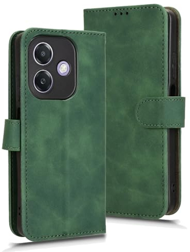 GOGME Libro de Cuero Funda para OPPO A40 4G, Premium PU/TPU Flip Hoesje Billetera Carcasa con Ranuras para Tarjetas y Soporte Plegable.Verde