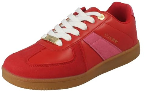 Damen Elle Sport Alltag Schnürung sportliche Turnhalle Turnhalle Turnhalle Schuhe F7R338, rot, 38 EU