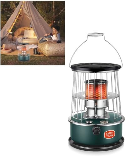Smoke-Free Portable Kerosene Stove, Multifunctional Kerosene Heater Stove With Carry Handle,Kerosene Emergency Heaters For Heating And Cooking Camping Stove Outdoor 6L(Dark Green)