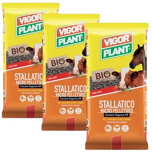 30 Kg Concime Orchidee Organico Biologico, Stallatico Micro Pellettato - Concime Piante Verdi, Letame Bovino ed Equino a Lento Rilascio con Azoto e Acidi Umici per Orto, Giardino e Coltivazioni