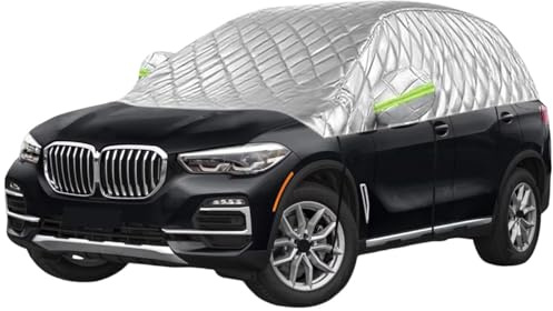 mezza copertura auto telo auto antigrandine Compatibile con Peugeot 108 2014-2022,polvere,sole,gelo,antineve e antipioggia, protezione per tutte le stagioni(Silver)