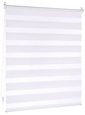 Victoria M. Doppelrollo Klemmfix ohne Bohren, 65 x 150 cm (BxH) Weiß, Rollo Fensterrollo lichtdurchlässig & verdunkelnd,Duo-Rollo Klemmmontage Zebrarollo für Fenster & Türen