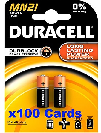 100X Duracell 62297 Security LR23 (MN21) - Alkali-Mangan Batterie (Alkaline), 12 V
