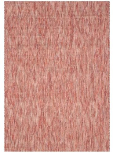 Safavieh Alfombra Contemporáneas para Sala de Estar, Comedor, Dormitorio - Courtyard Collection, Pelo Corto, Rojo y Rojo, 122 X 170 cm
