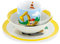 BIOZOYG Porzellan Kinder-Geschirrset I Frühstücksset 3-teilig spülmaschinenfest I Tasse-Teller-Schüssel-Set mit Motiv I Geschenkideen für Kinder I lustiges Kindergeschirr mit Bagger-Bild