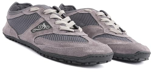 Magical Shoes Zapatos Descalzos para Mujeres, Zapatos Deportivos de Piel, Zapatos Minimalistas Transpirables Ultraligeros, Barefoot Shoes, Talla 39 Rolling Stone Gris, Explorer 2.0