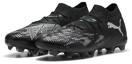 Puma Unisex Future 8 Match Fg/Ag Fussballschuh, Black Cool Light Gray Fluo Green, 42.5 EU