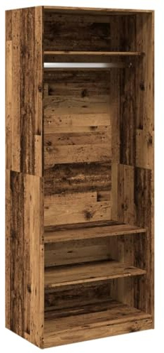vidaXL Kleiderschrank, Garderobenschrank mit Stauraum, Schrank Mehrzweckschrank für Schlafzimmer, Flurschrank Offen, Altholz-Optik Holzwerkstoff
