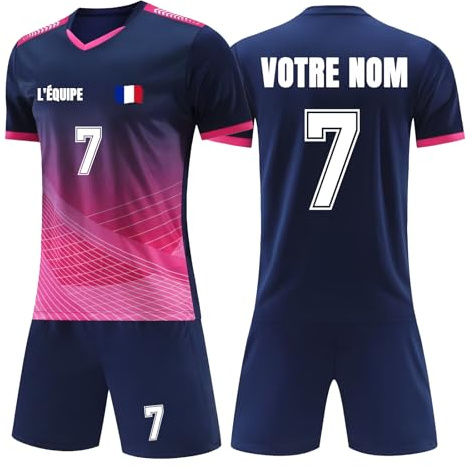 Maillot de Foot Enfant, Ensemble Foot Personnalisé avec Nom Numéro Logo, Maillot de Football Homme