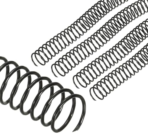 PATIKIL 22mm (7/8) Bobines de reliure spirale en plastique, 20 pcs Bobines de reliure 190 feuilles Capacité 3:1 Pas de reliure pour feuilles de papier, Noir