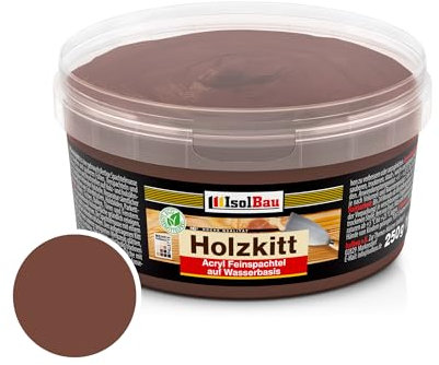 Isolbau - Holz-Spachtelmasse 250 g - Holzspachtel Holzkitt Außen und Innen - Holz-Reparaturspachtel - Holzreparaturmasse - Holz-Fertigspachtel - Schnelltrocknend - Palisander (Nr. 13)