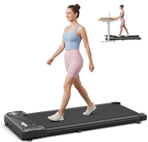 THERUN Walking Pad for Home Office, Under Desk Walking Machine with 2.5HP Motor 0.5-6 km/h, Remote Control, Compact Space-Saving Design for Small Apartments & Home Offices