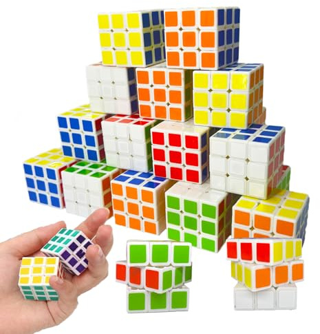 24 Pack Mini Cube Puzzle Party Favors for Kids, 1.18in 3x3 Magic Cube School Rewards & Classroom Prize for Students, Birthday Party Favors Easter Christmas Stocking Stuffers Gifts for Kids
