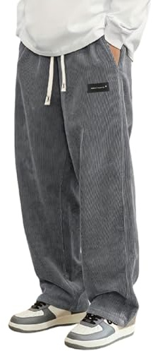 Bekväma byxor, herr, säckig joggingbyxor, Corduroy, sweatpants, motorcykelbyxor, vida ben, sportbyxor, elastisk midja, fritidsbyxor, långa med fickor, sweatbyxor, #12, M