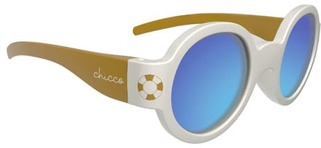 Chicco | Occhiali da Sole Bambino 0M+ - Colore Bianco - Protezione Completa contro i UVA/UVB - Montatura Flessibile