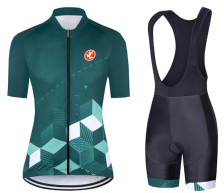 UGLY FROG 2025 Femmes Vélo Cyclisme Respirant à séchage Rapide Maillots Set, Jersey Cycle Manches Courtes Veste + 20D Coussin Rembourré Serré Shorts Pantalon