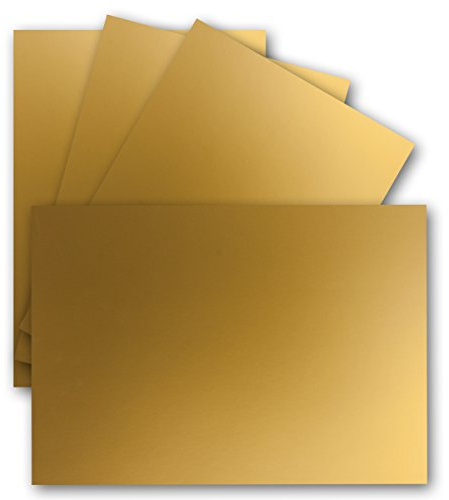 100 cartes individuelles DIN A6 - 10,5 x 14,8 cm - 240 g/m² - doré métallique - carton teinté - papier de bricolage - carton de bricolage - cartes de bricolage - cartes postales vierges