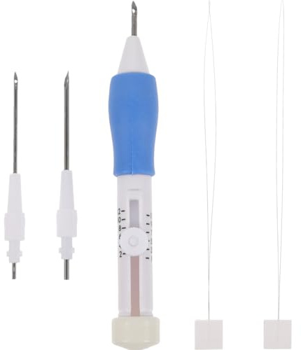 SUPVOX Set Penne Da Ricamo Con Punzone Ago, Kit Strumento Per Cucire a Maglia E Fai Da Te, 3 Dimensioni Per Ricamo Tridimensionale, Adatto a Filati E Nastri Di Alta Qualità