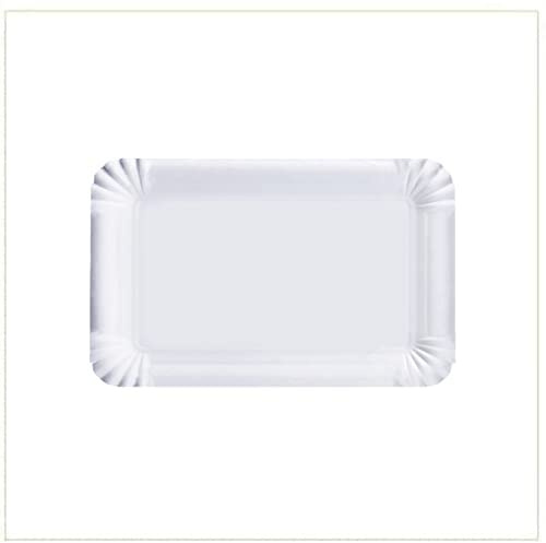 VIRSUS Vassoio di Cartone Bianco per Pasticceria - Pacco da kg. 10 (Circa 100pz) - Formato cm. 23x32 cm Mis. 5 - Vassoi rettangolari monouso Utilizzabili per servire Dolci, pasticcini, Torte