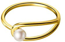 Äkta 925 Sterling Silver Syntes Pärlringar För Kvinnor Minimalistisk Bröllop Julklapp Fina Ring Smycken