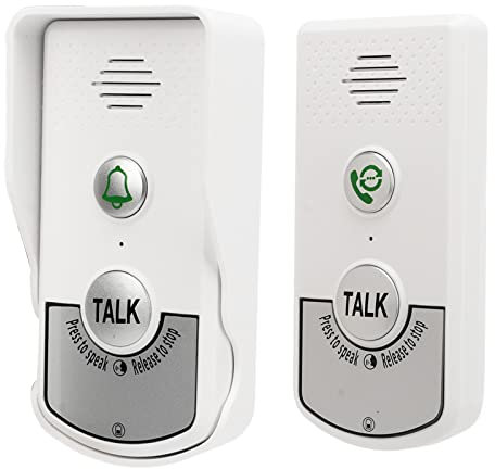 Sonnettes d'interphone Vocal, Sonnettes d'interphone sans Fil à 1000 M de Distance Blanches pour Les Usines