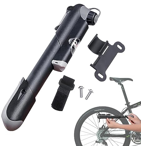 ZONEWD Rahmenpumpe für Fahrräder | Tragbarer Fahrrad-Inflator mit Gepäckträger | Reifenzubehör, dicht schließende Pumpe für Basketbälle, Fußbälle, Fahrräder, Volleyball, aufblasbare Pools