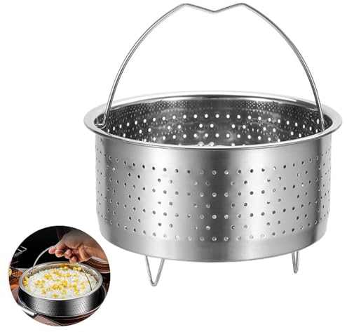 Dampfgarer Einsatz Edelstahl 304, Dünsteinsatz Dämpfeinsatz, Dampfgarer Topf Dampfkorb, Dampfgarer Schnellkochtopf Ersatzteile für Töpfe, Kochtöpfe, Schnellkochtopf Dünsten von Gemüse Früchte Eier