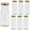 Vitrea 6 Empty Glass Bottles Epi 150 ml Screw Cap Gold - Milk Bottles, Juice Bottles, Small Bottles for Filling with Lid - for Milk, Juice, Smoothies, Oil - Pack of 6, TO43