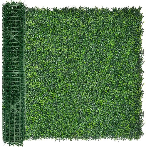 DOPGIB Pantalla de privacidad para valla de hiedra artificial, 48 x 128 pulgadas (43 pies cuadrados) de 4 capas de hojas de boj antirayos UV, antivegetación sintética, telón de fondo de hiedra para
