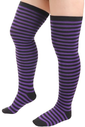 DRESHOW Grossa Taglia Donna Calzini da Ginocchio Coscia Alta Calze Stivali Sopra il Ginocchio per Cosplay Sportivo