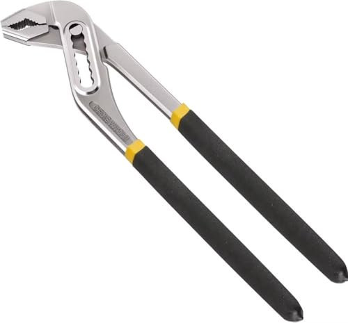 Xemnys Alicates de bomba de agua, llave de tubo de 250 mm, empuñaduras de tubería ajustables rápidas, alicates de junta deslizante de ranura multiagarre, capacidad de mandíbula de 40 mm de ancho,