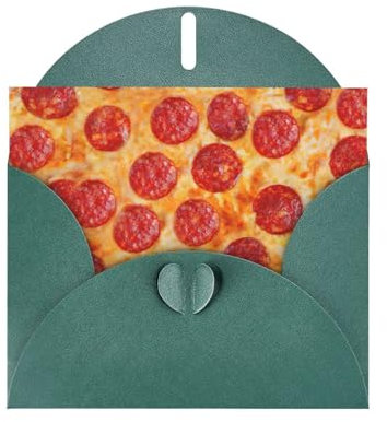 Set di biglietti d'auguri con stampa 3D Pizza Pepperoni 10,2 x 15,2 cm, biglietti assortiti per compleanni, matrimoni, Natale