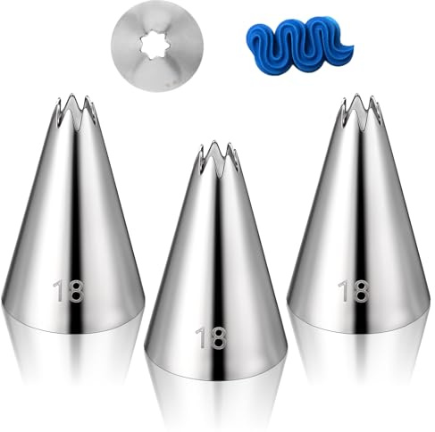3 punte aperte per glassa a forma di stella, senza cuciture, in acciaio inox, per glassare macaron, dessert, decorazioni per torte #18
