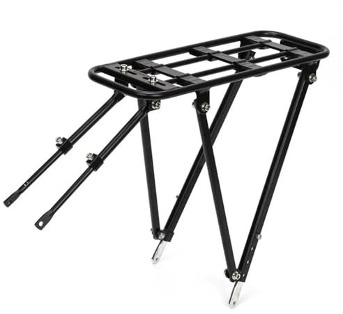 GEEBUL Fahrrad-Heckträger aus Aluminium, 27,2 kg Kapazität, Fahrradgepäckträger, Montage, passend für 26-29 Zoll Fahrräder, Heckfahrradträger für Mountain/Citybikes, mit Reflektor