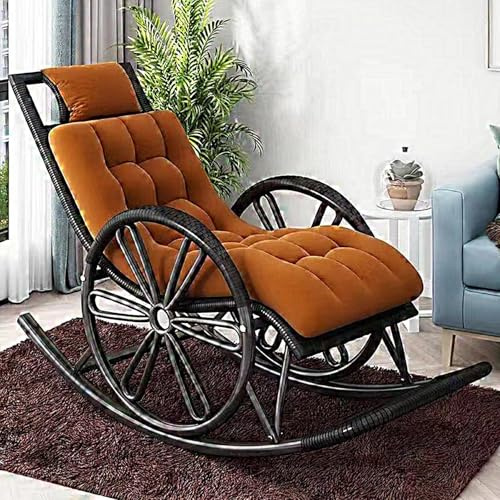 Moderna sedia a dondolo scorrevole, da giardino, per interni, sedia a dondolo in vimini PE, sedia lunga per soggiorno, mobili eleganti e confortevoli per il relax