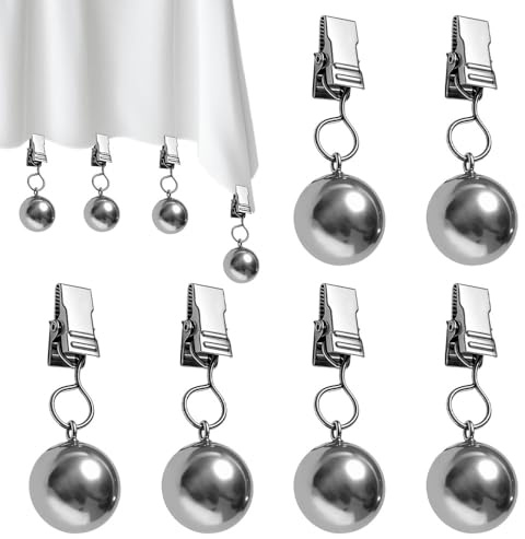 Weciau Lot de 6 Poids de Nappe, Clip de Nappe Sphérique en Métal, Poids Lourds pour Extérieur, Cuisine, Mariage, Fête, Pique-Nique, 68g