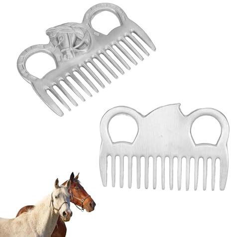 Peigne de cheval en métal, 2 pièces, mini peignes de poche portables pour queue de crinière de cheval, technologie de polissage, fourniture de nœud d'ouverture de nettoyage,