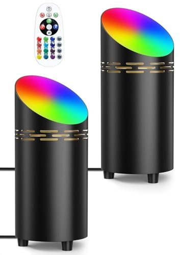 T-SUN 2 Pack Uplighter Floor Lamps Black Colour Changing for Living Room